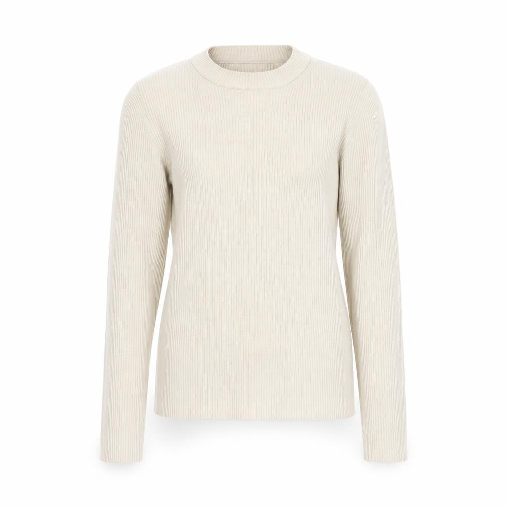 Front view of Pieces Women's Beige jumper, size S