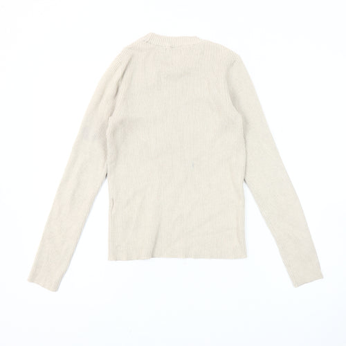 Pieces Women's Beige Pullover Jumper, Size S