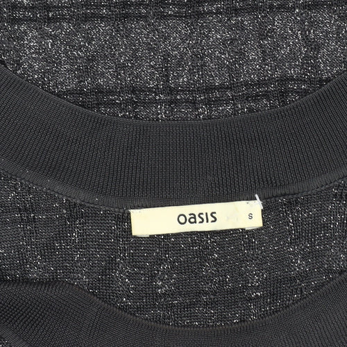 Oasis Women's Black Striped Knit Dress Size S