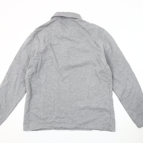 Marks and Spencer Men's Grey XL Collared 1/4 Zip Top