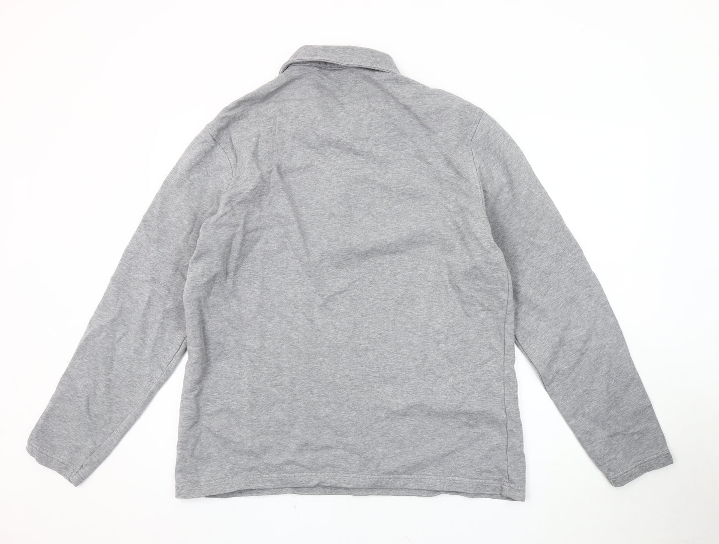 Marks and Spencer Men's Grey XL Collared 1/4 Zip Top