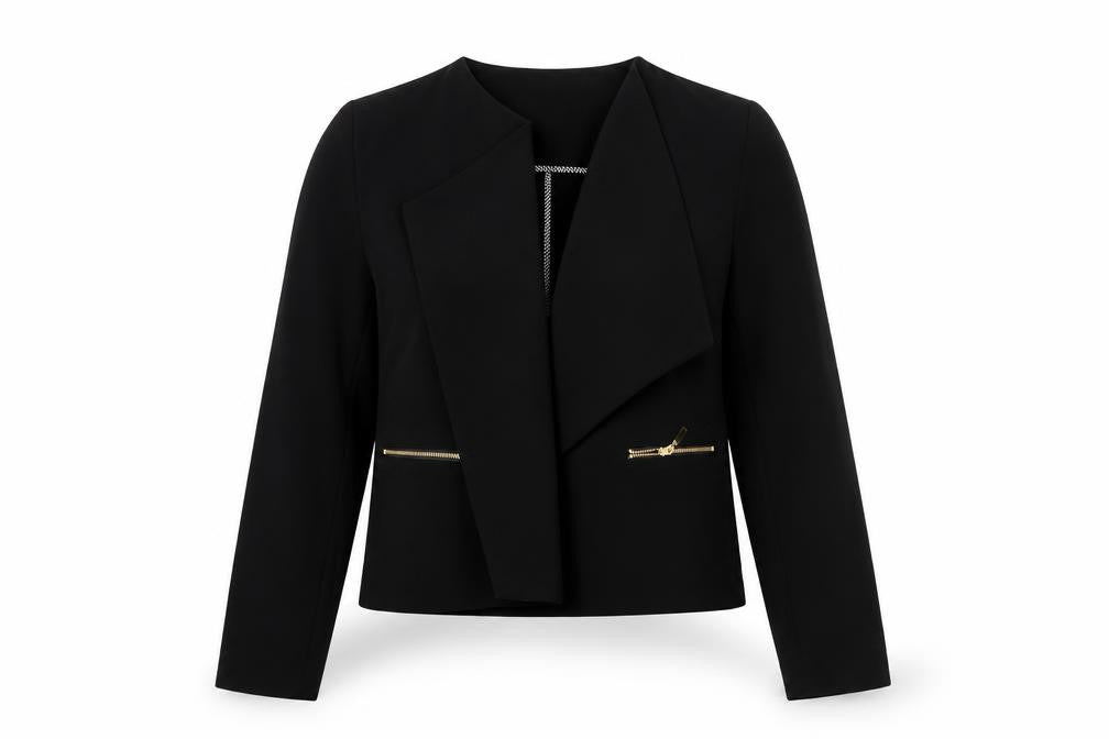 Front view of Marks & Spencer Black Women's Blazer, size 12