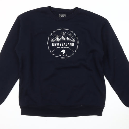 Design Apparel Men's Black Graphic Sweatshirt S