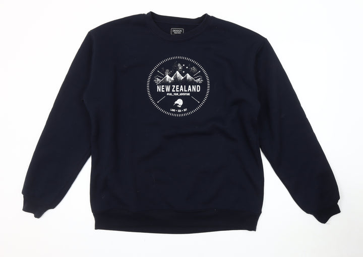 Design Apparel Men's Black Graphic Sweatshirt S