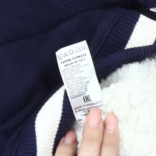 Marks and Spencer Boys Navy Hooded Jacket 11-12 Years
