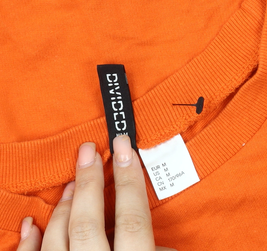 H&M Women's Orange Long Sleeve T-Shirt - Size M