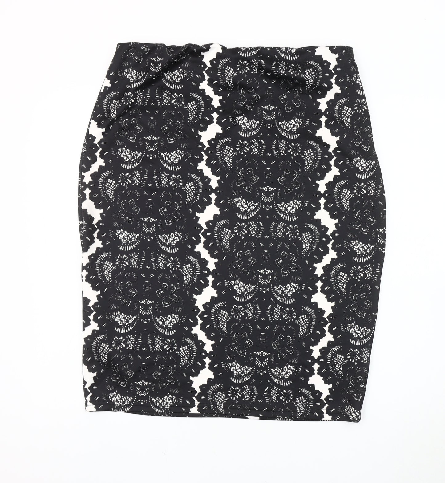 Izabel London Women's Black Floral Pencil Skirt Size 16