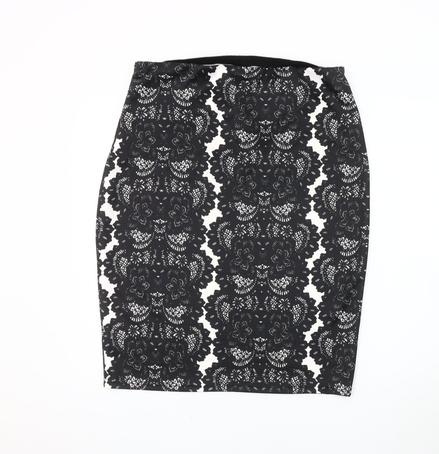 Izabel London Women's Black Floral Pencil Skirt Size 16