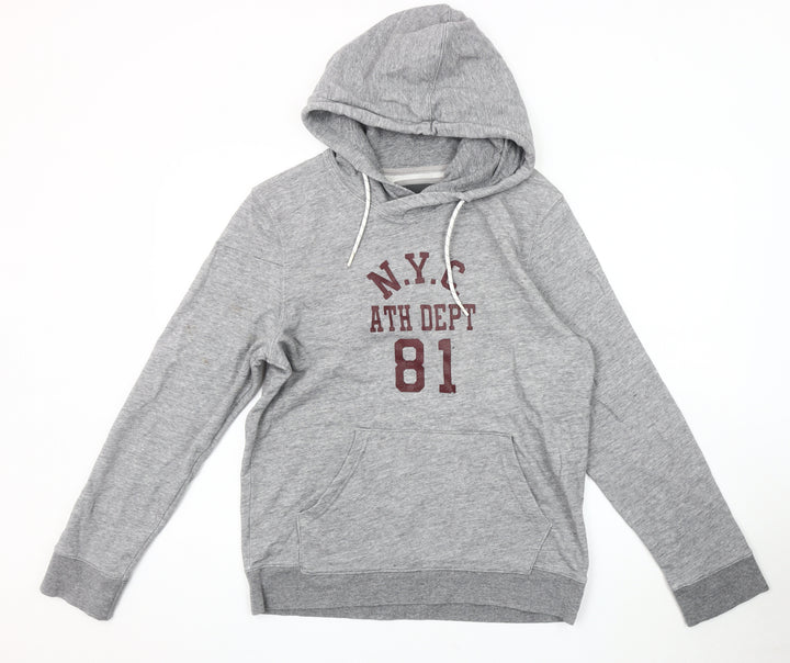 H&M Men’s Grey Hoodie S - Casual Pullover NYC Style
