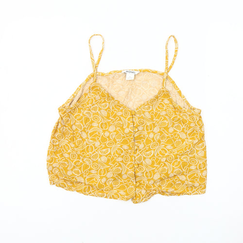 Monki Women's Yellow Floral Camisole Tank Top