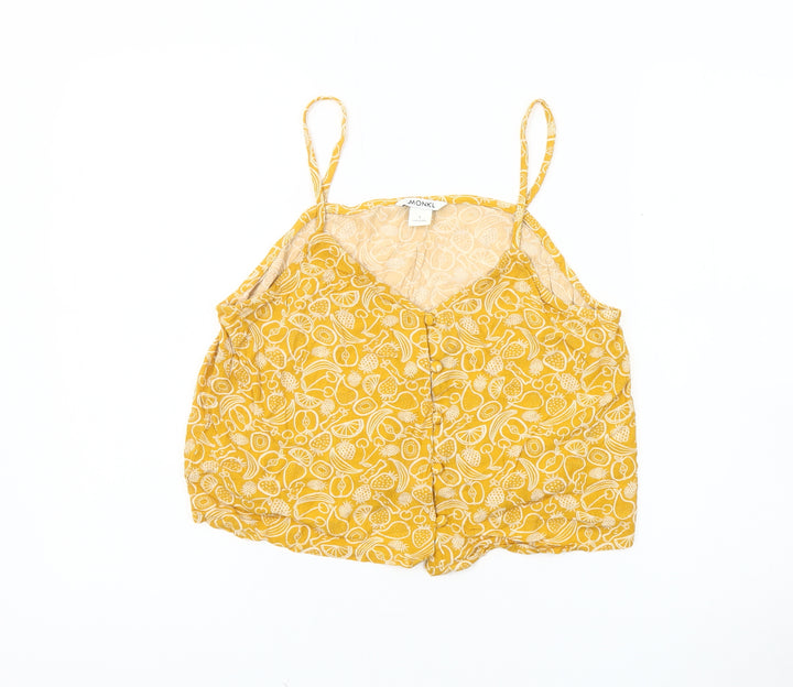 Monki Women's Yellow Floral Camisole Tank Top