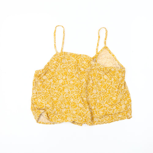 Monki Women's Yellow Floral Camisole Tank Top
