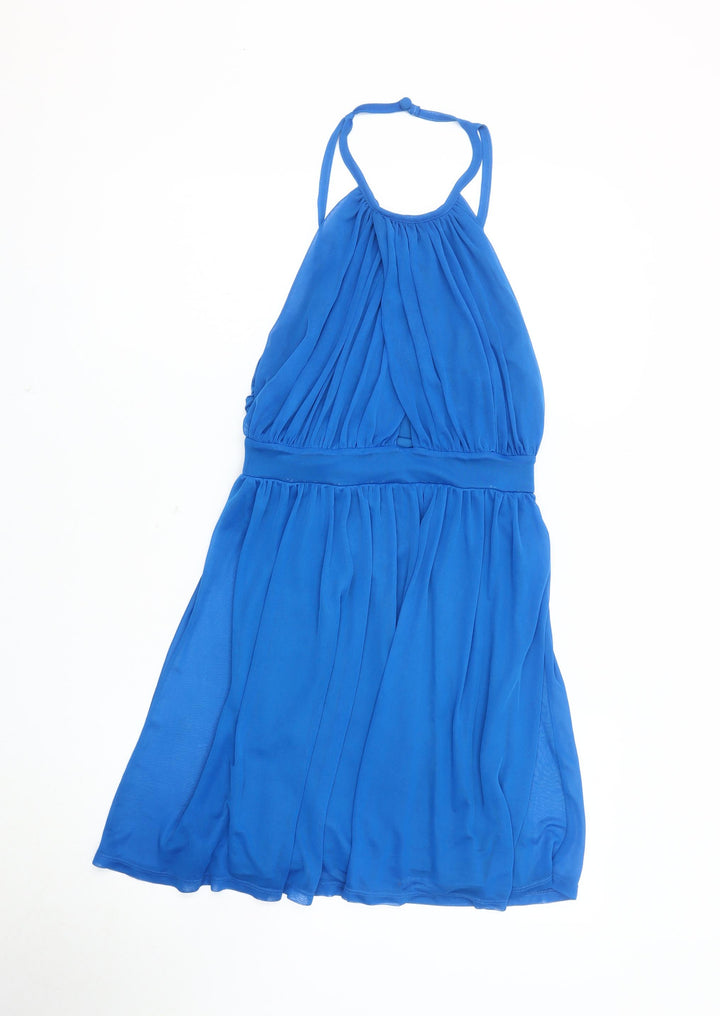 Topshop Women's Blue Halter Dress Size 10