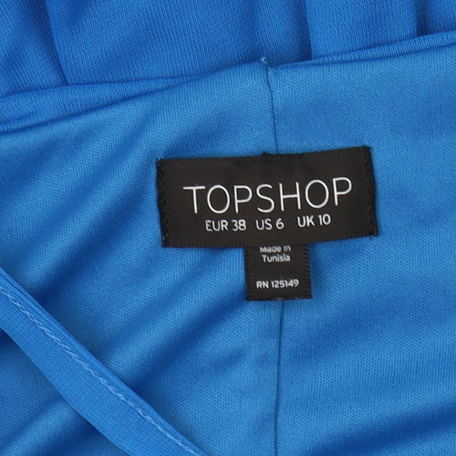 Topshop Women's Blue Halter Dress Size 10