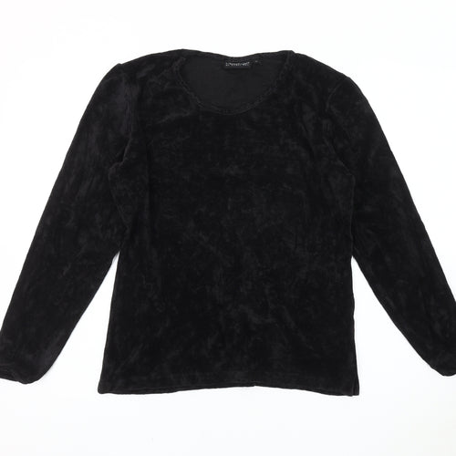 Vackenpol Black Long Sleeve Top for Women in Size 10