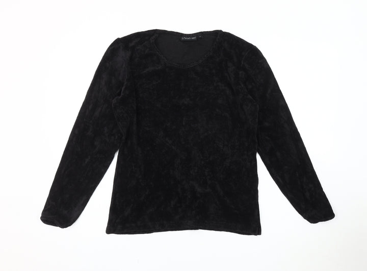 Vackenpol Black Long Sleeve Top for Women in Size 10