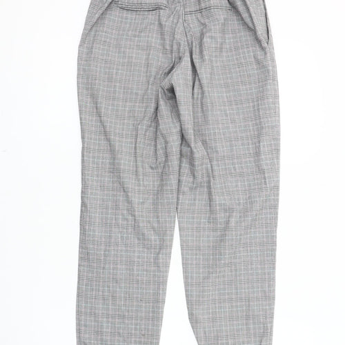 Pull&Bear Women's Grey Check Trousers - Size S