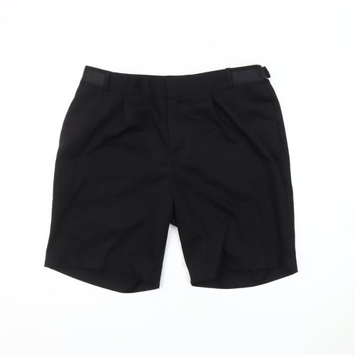 Topman Black Men's Shorts - Size 32, Button Closure