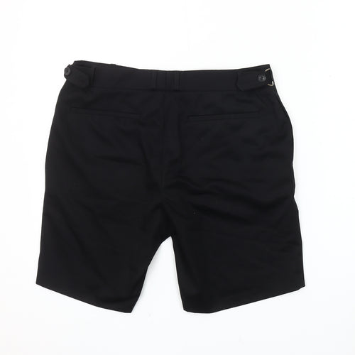 Topman Black Men's Shorts - Size 32, Button Closure