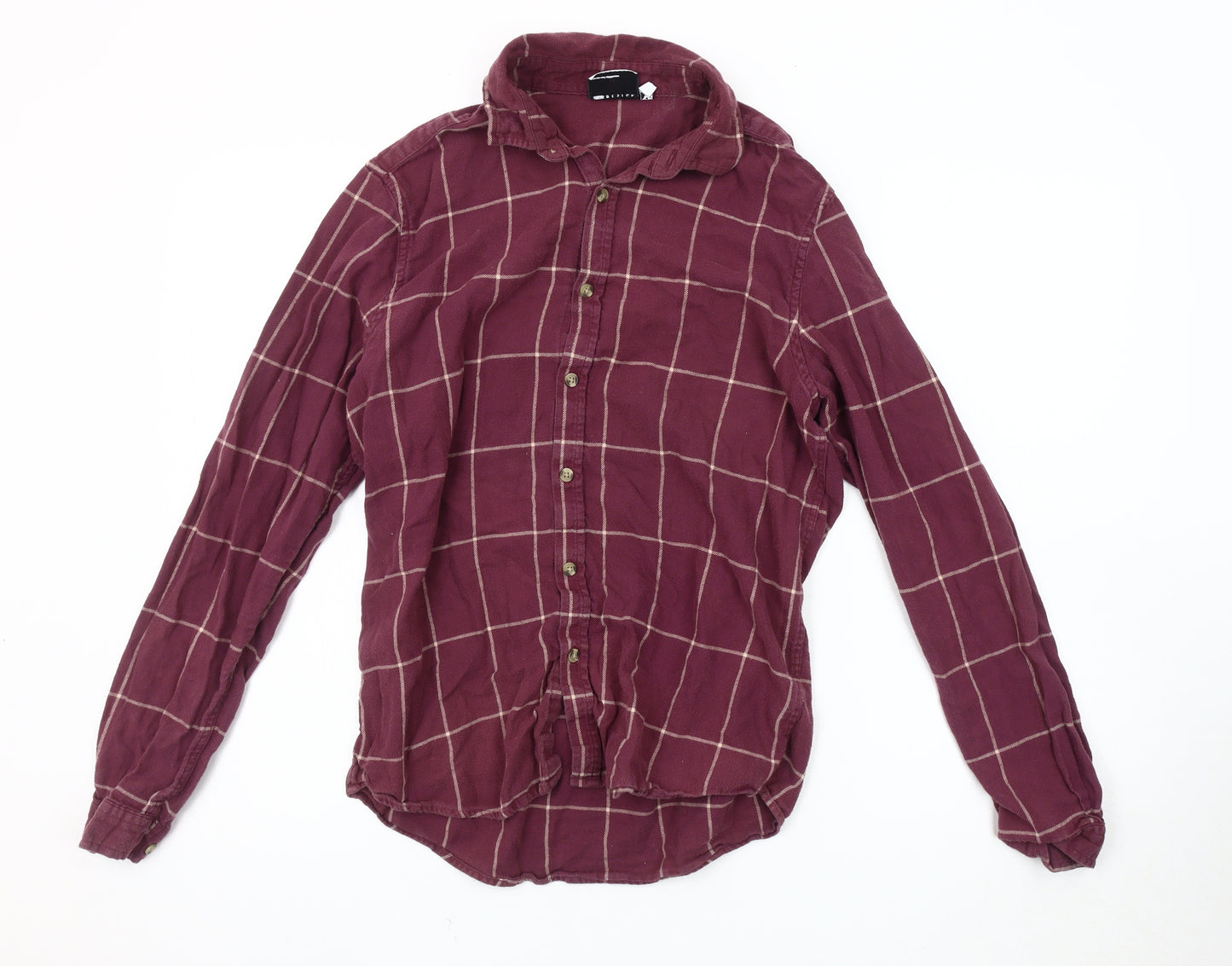 ASOS DESIGN Men's Red Check Button-Up Shirt M