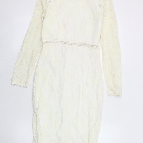 PrettyLittleThing Women Ivory Lace Dress Size 8