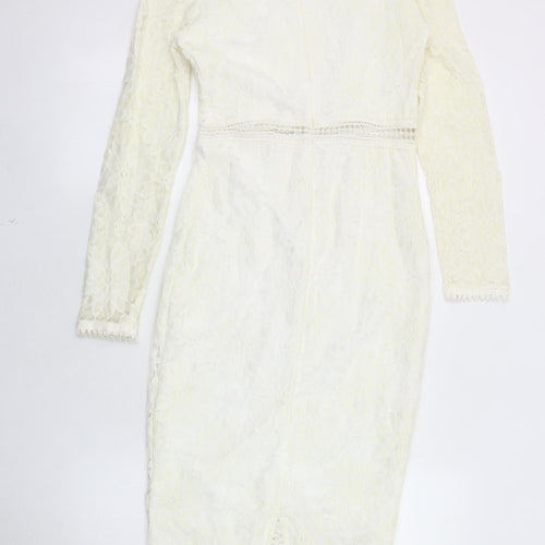 PrettyLittleThing Women Ivory Lace Dress Size 8