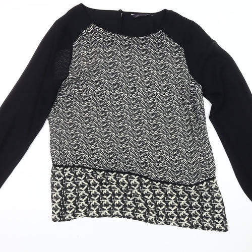 Marks and Spencer Women's Black Animal Print Blouse Size 10