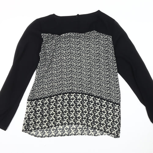 Marks and Spencer Women's Black Animal Print Blouse Size 10