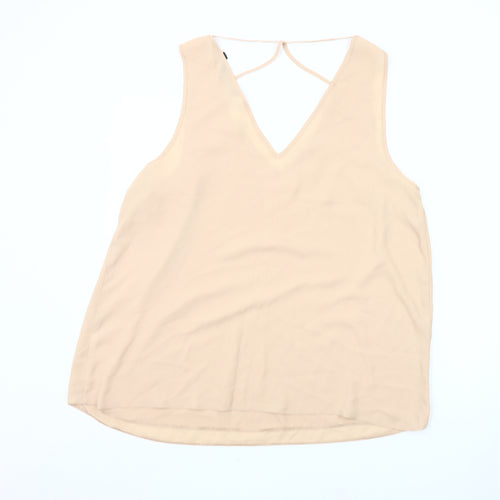Dorothy Perkins Women's Beige V-Neck Tank Top Size 16