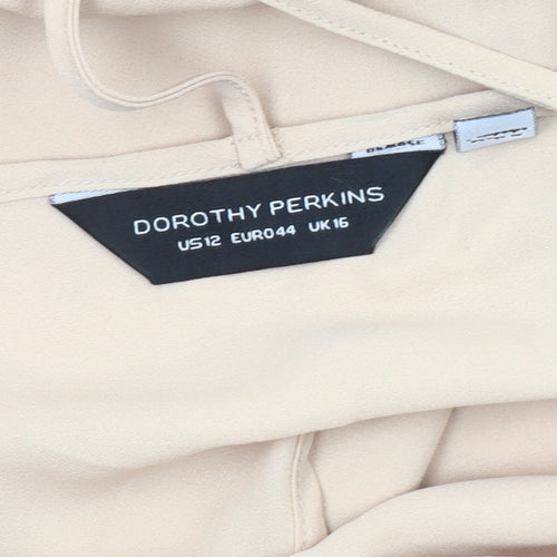 Dorothy Perkins Women's Beige V-Neck Tank Top Size 16