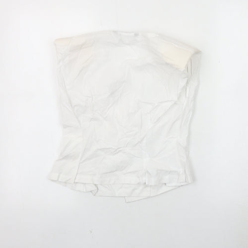 Zara Women's White Sleeveless Suit Top, Size 8