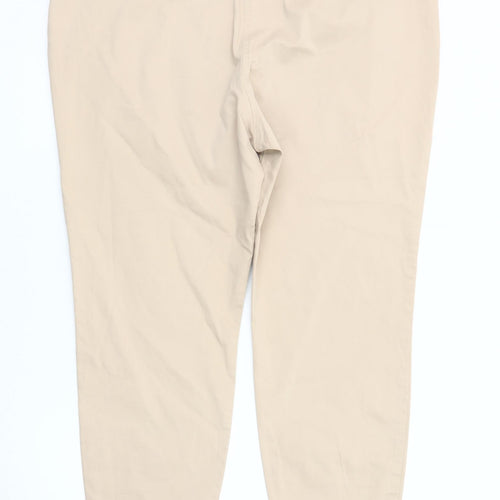 Marks and Spencer Women's Beige Zip Trousers - Size 20