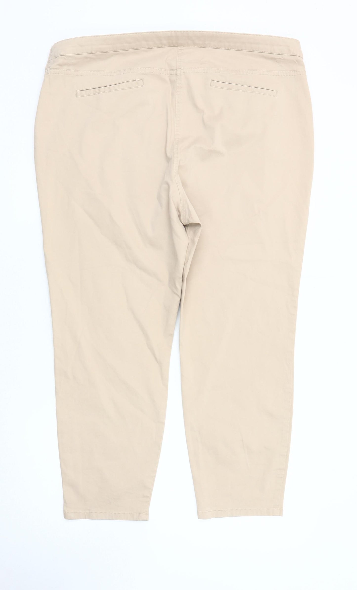 Marks and Spencer Women's Beige Zip Trousers - Size 20