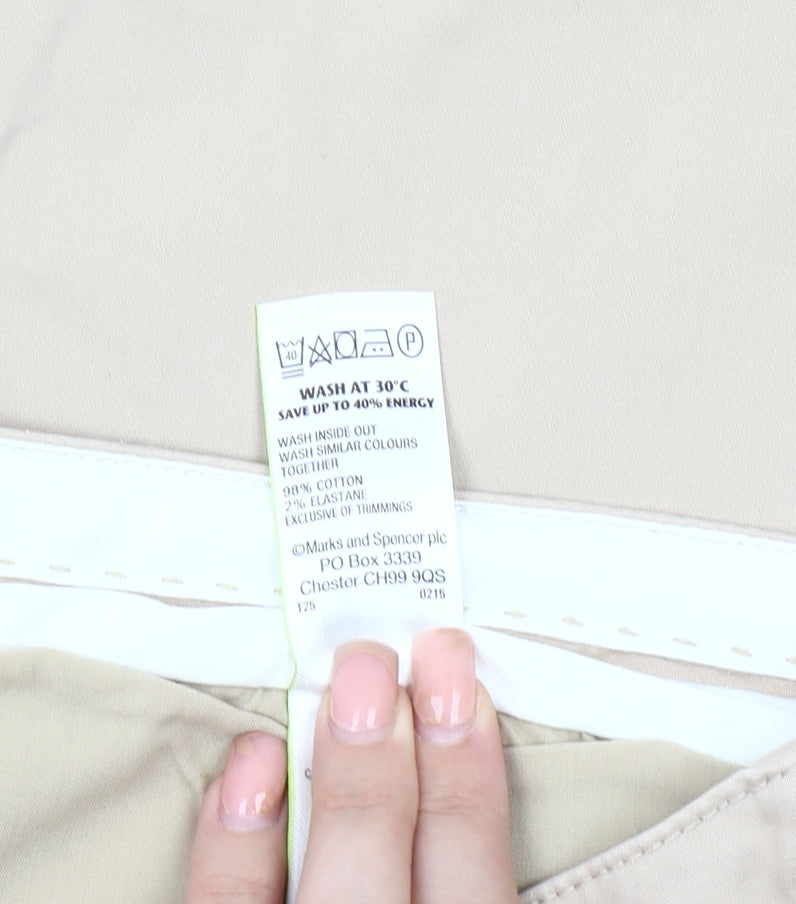 Marks and Spencer Women's Beige Zip Trousers - Size 20