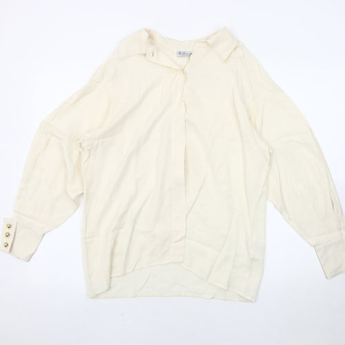 Blu Charme Women's Ivory Blouse 14 Regular Long Sleeve
