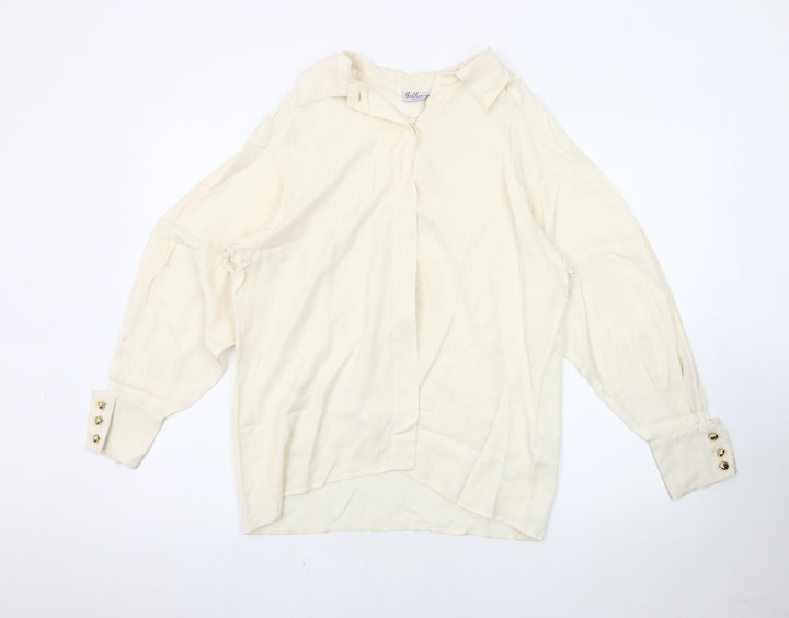 Blu Charme Women's Ivory Blouse 14 Regular Long Sleeve