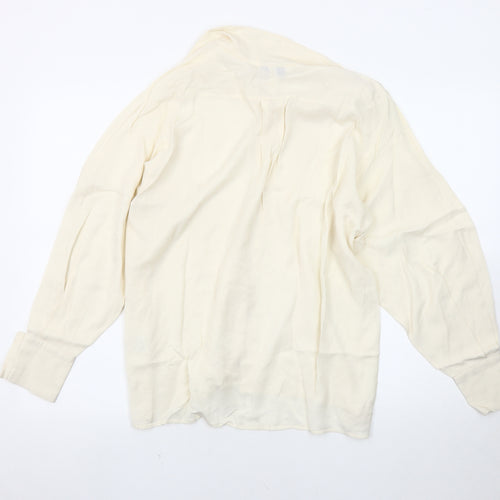 Blu Charme Women's Ivory Blouse 14 Regular Long Sleeve