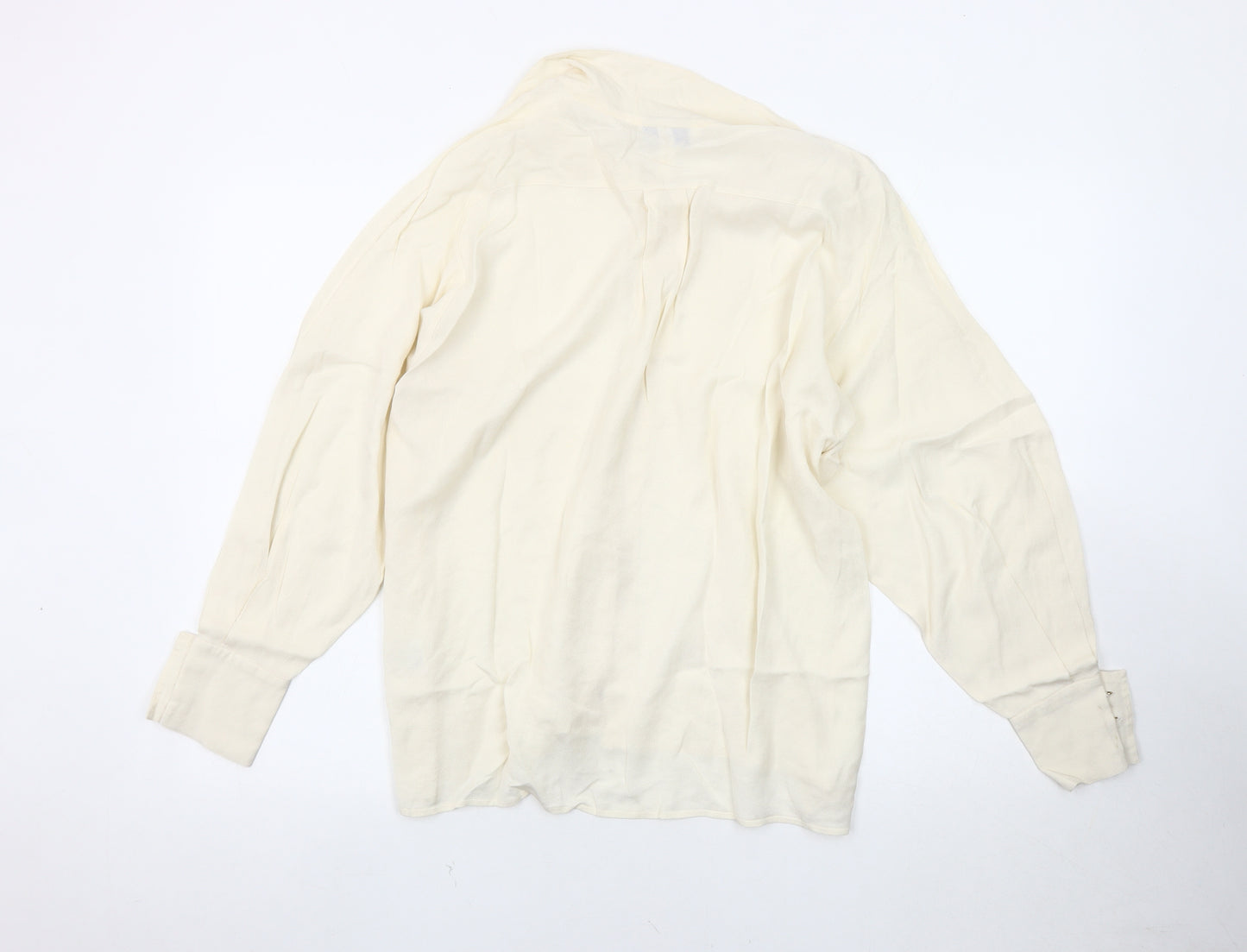 Blu Charme Women's Ivory Blouse 14 Regular Long Sleeve