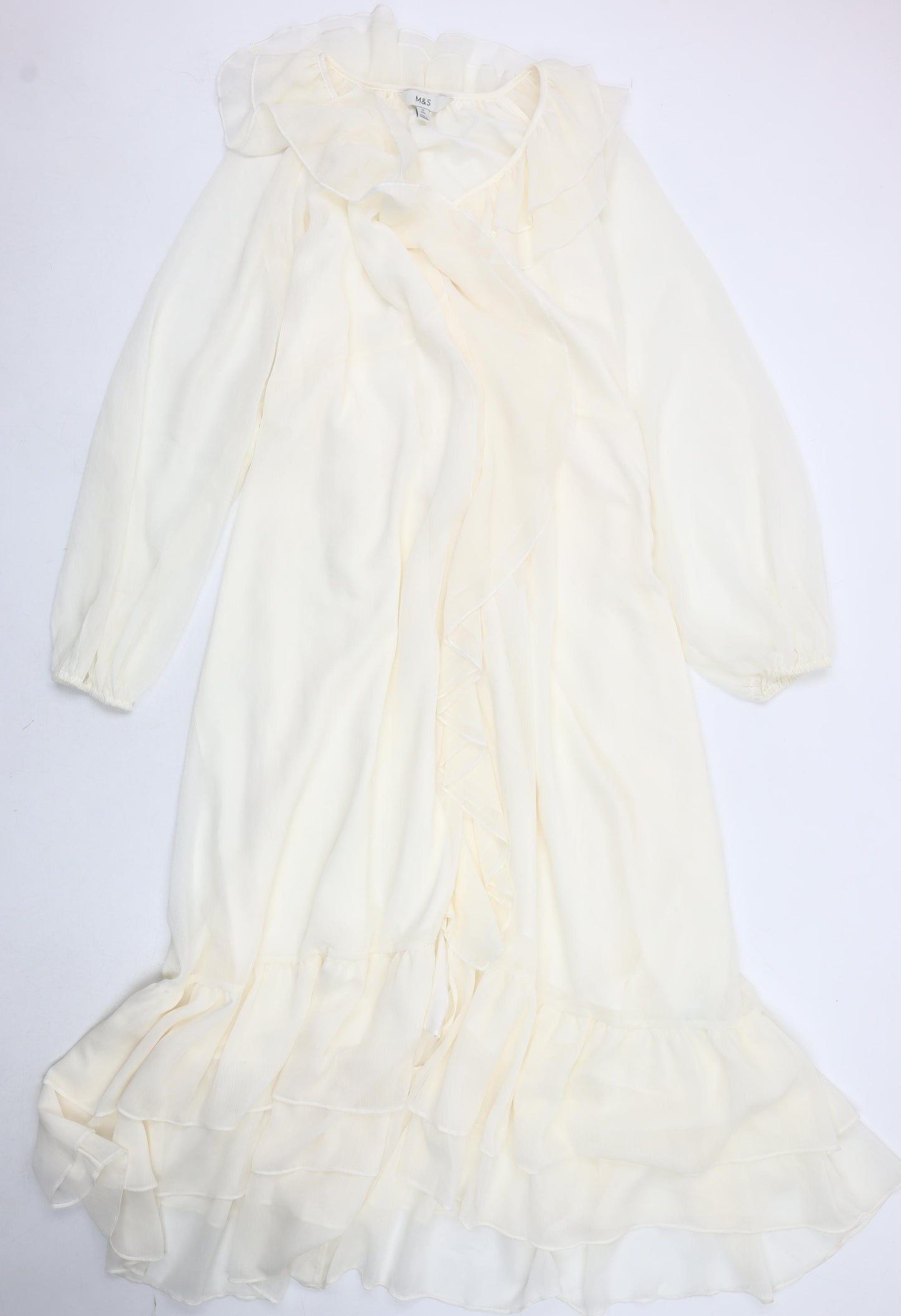 Marks and Spencer Women Ivory Long Sleeve Dress