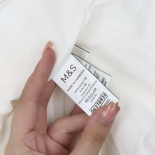 Marks and Spencer Women Ivory Long Sleeve Dress