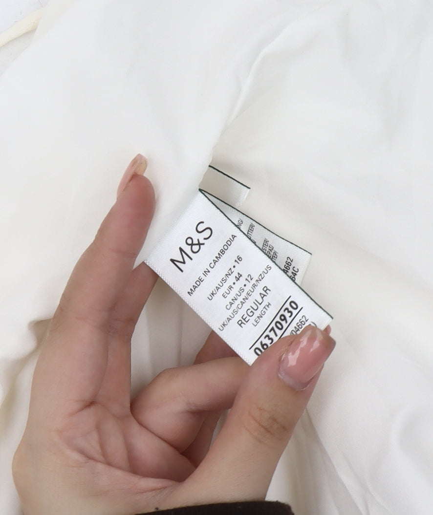 Marks and Spencer Women Ivory Long Sleeve Dress