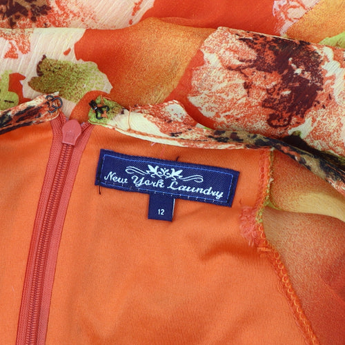 New York Laundry Floral Women's Orange Size 12 Top