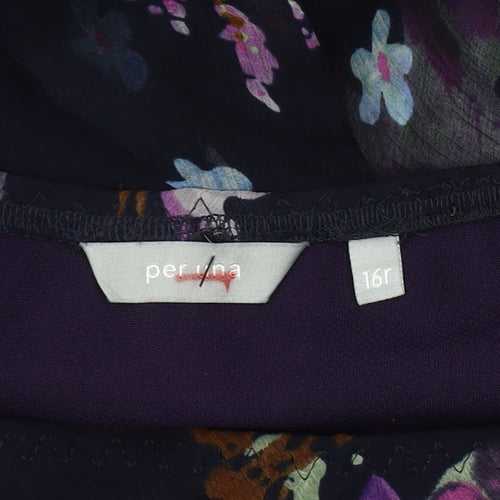 Per Una Women's Multicoloured Flare Skirt Floral Size 16