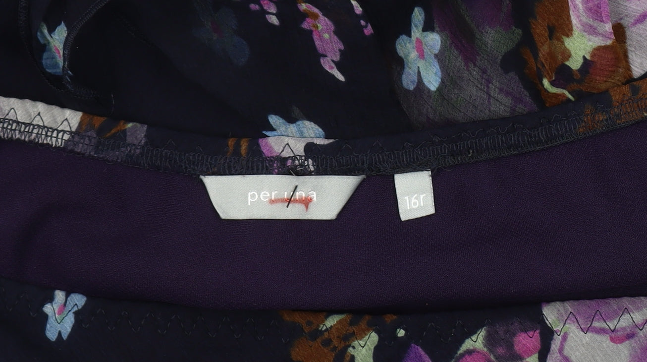 Per Una Women's Multicoloured Flare Skirt Floral Size 16