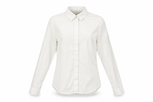 Front view of ASOS DESIGN Women's White Cotton Button-Up Shirt