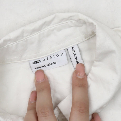 ASOS DESIGN Women's White Cotton Button-Up Shirt