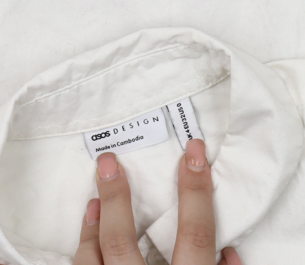 ASOS DESIGN Women's White Cotton Button-Up Shirt