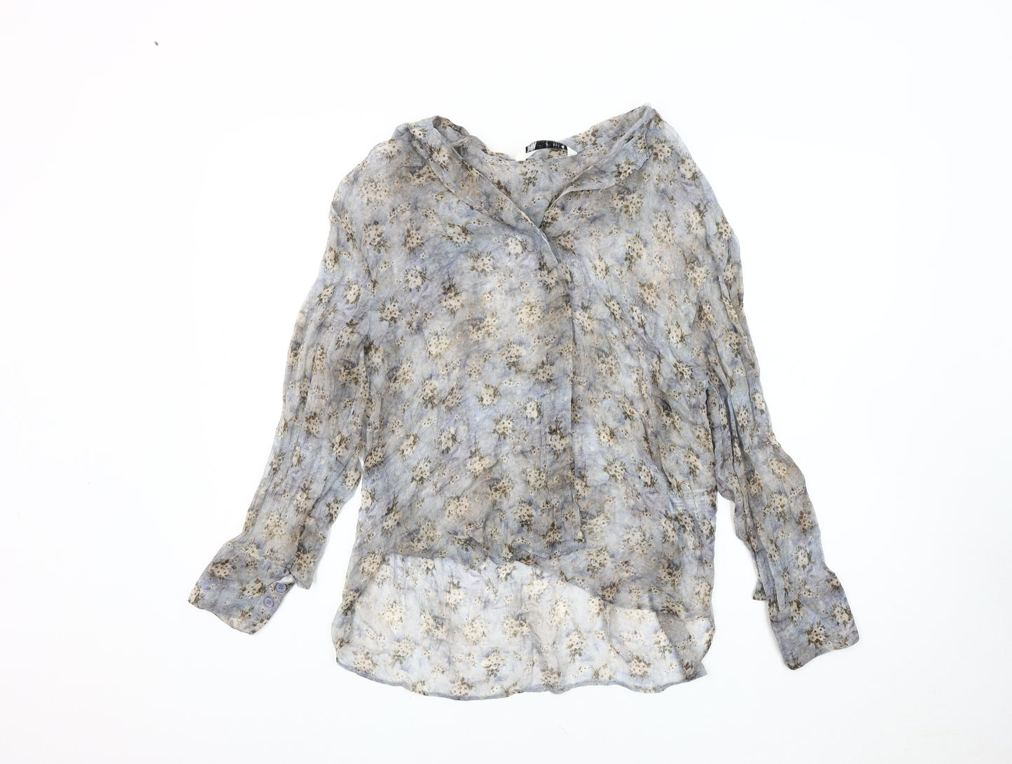 Zara Women's Blue Floral Tunic Blouse Size S