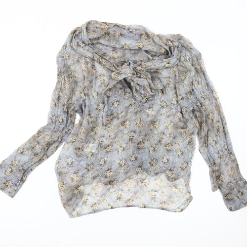 Zara Women's Blue Floral Tunic Blouse Size S