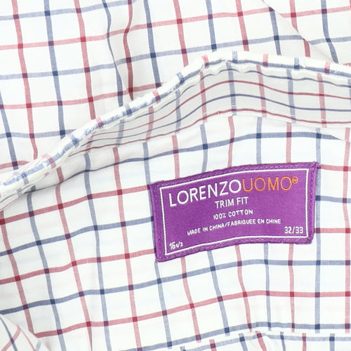 Lorenzo Uomo Men's Check Slim Fit Shirt Size 16.5